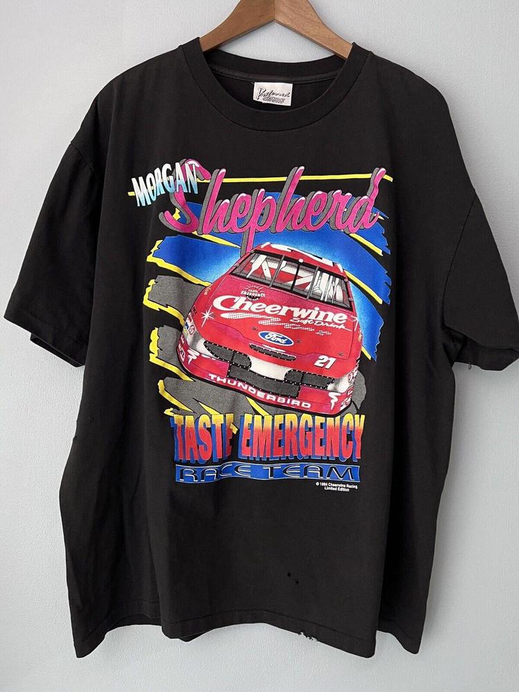 Vtg 90s Morgan Shepherd T-Shirt Nascar Cheerwine Racing USA THRASHED Mens 2XL
